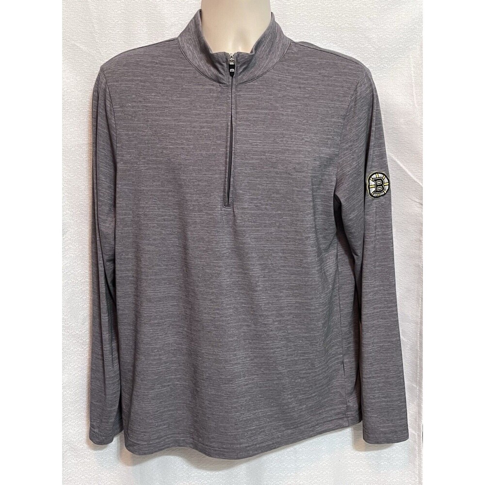 Travis Mathew Boston Bruins Hockey 1/4 Zip Pullover Long Sleeve Mens M Gray
